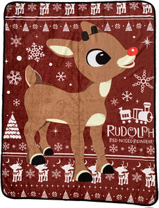 Classic Rudolph The Red Nosed Reindeer 4ft X 5ft Throw Blanket