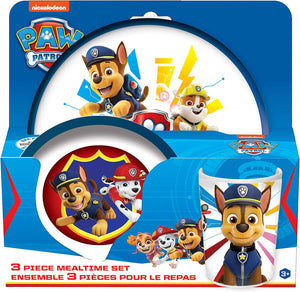 Paw Patrol Chase 3PC Melamine Plate/Bowl/Cup Set