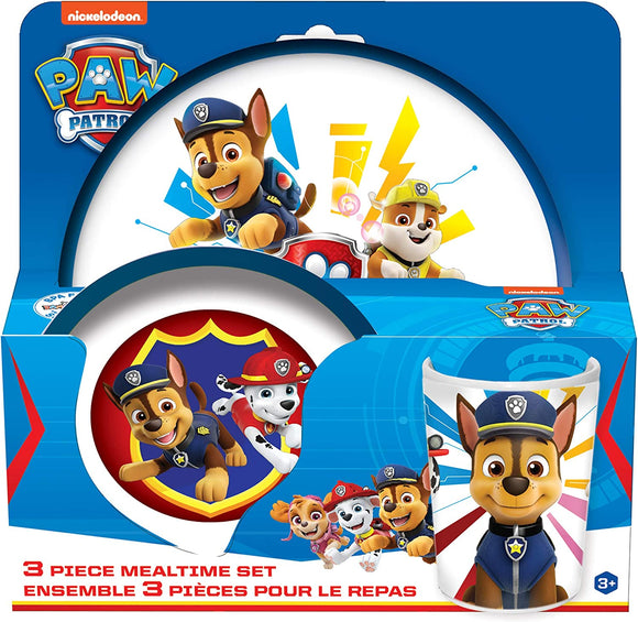 Paw Patrol Chase 3PC Melamine Plate/Bowl/Cup Set
