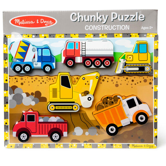 Melissa & Doug Construction Chunky Puzzle - 6 Pieces