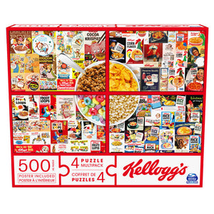 Kellogg's, 4 Puzzle Multipack, 500 Pieces Combine to Form Mega Puzzle: Cocoa Krispies, Corn Flakes, Fruit Loops, Rice Krispies