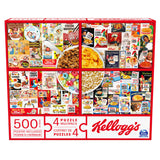 Kellogg's, 4 Puzzle Multipack, 500 Pieces Combine to Form Mega Puzzle: Cocoa Krispies, Corn Flakes, Fruit Loops, Rice Krispies