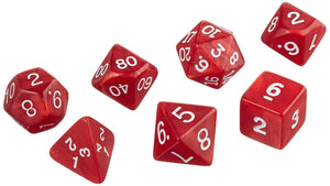 Koplow : Premium Polyhedral 7-Die Pearlized Dice Set - Red