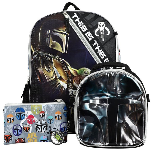 STAR WARS - MANDALORIAN 5 PC BACKPACK SET - 16 inches