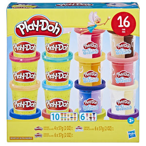Play-Doh Sparkle and Scents Variety Pack of 16 Cans and 4 Tools