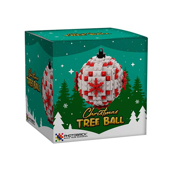 White With Red Snowflake Christmas Tree Ball