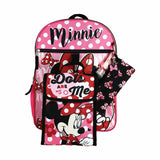 Disney Minnie Mouse Characters 6 Piece 16" Backpack Set