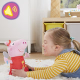 Peppa Pig Oink-Along Songs Peppa Singing Plush Doll with Sparkly Red Dress and Bow, Sings 3 Songs