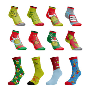 The Grinch Christmas Themed 12 Days Of Socks Gift Set