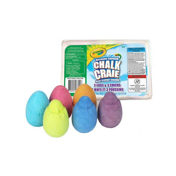 Crayola Egg & Chick Sidewalk Chalk, 6 Count