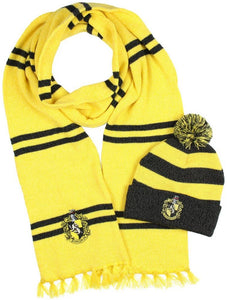 HARRY POTTER PREMIUM COLLECTION - Hufflepuff Yellow Beanie Scarf Combo