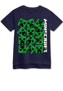 Minecraft - CREEPER Heads Side Logo Youth Navy T-shirt
(various sizes)