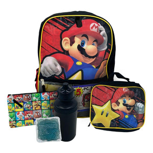NINTENDO - SUPER MARIO BROS KIDS 5 PIECE BACKPACK SET