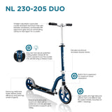 (PRE-ORDER) Globber : NL 230-205 DUO Series Scooter Black/Teal