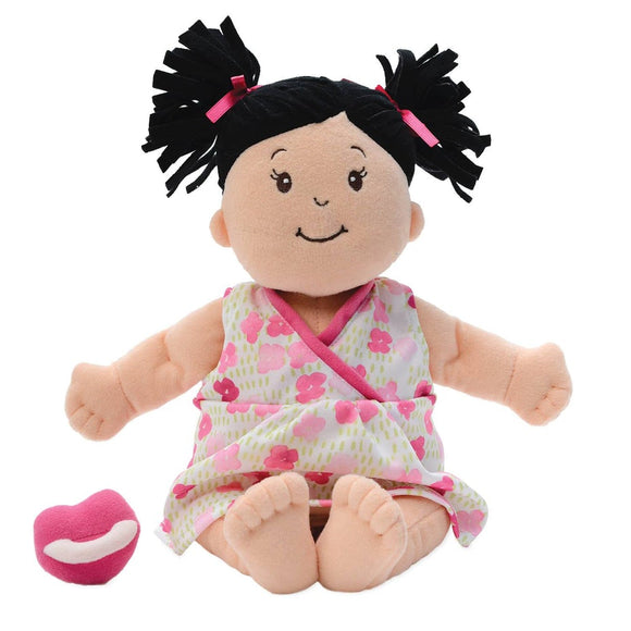 Manhattan Toy: Baby Stella Peach Doll with Black Pigtails