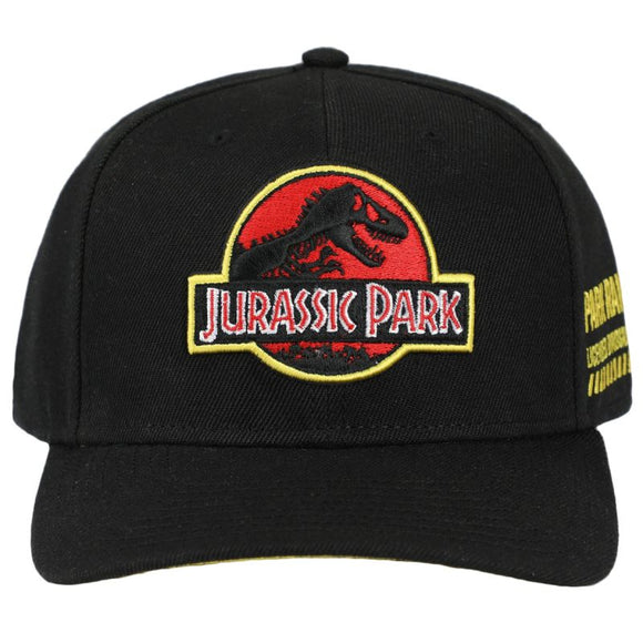Jurassic Park - Embroidered Snapback Black Hat