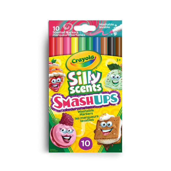 *** NEW FOR SPRING 2023 *** Crayola Silly Scents Smash-Ups Washable Slim Markers, 10 Count